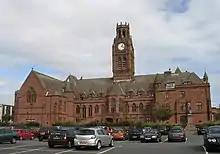 The back of the town hall and tower