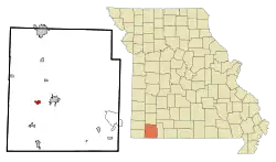 Location of Exeter, Missouri