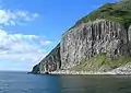 Columnar rock formations on the south-west side of the island.