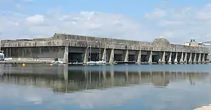 Present day view of the submarine base of Saint-Nazaire