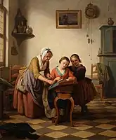 The Sewing Lesson, oil on canvas, 1858