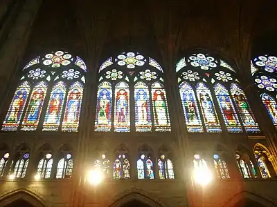 The glazed triforium of the Abbey Church of Saint Denis (1230s)