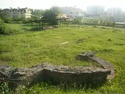 The ruins of the Paleochristian Basilica of Saint Michael in Arapaj