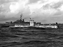 Image 106The bathyscaphe Trieste before her record dive to the bottom of the Mariana Trench, 23 January 1960 (from Pacific Ocean)