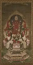 Painting of Hayagriva (Japanese: Bato Kannon). Ink, color, gold, and silver on silk. Japan, 12th century.