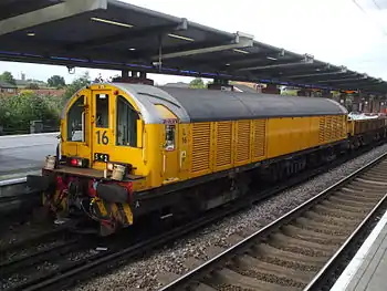 Image 8A London Underground battery-electric locomotive at West Ham station used for hauling engineers' trains (from Locomotive)