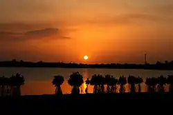 Sunset view in Poompuhar over Batticaloa lagoon