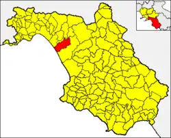 Battipaglia within the Province of Salerno  and Campania