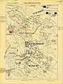 The situation at 3:00 p.m. Red - the Austrian troops, Blue - the Hungarian troops.