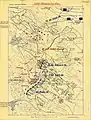 The situation at 6:00 p.m. Red - the Austrian troops, Blue - the Hungarian troops.