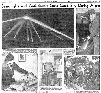 Battle of Los Angeles, Photos from Los Angeles Times, 26 February 1942