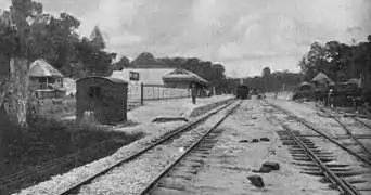 Batu Arang railway station circa 1918. The station and its railway line was demolished in 1971.