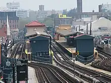 The station as seen from the 20th Avenue station down the line