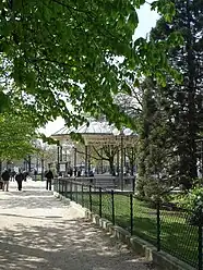 The "boulodrome" and musical kiosk