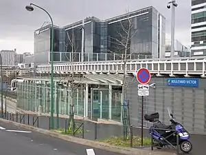 View of the station from adjacent road.