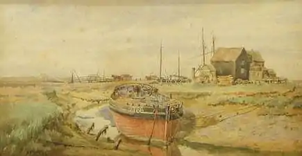 A Beached Lowestoft Fishing-Boat, 1887