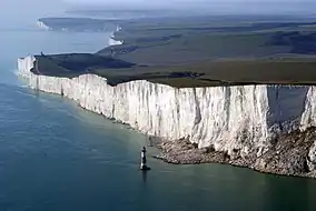 Image 36Beachy Head from the air, with Beachy Head Lighthouse at its foot. (from Beachy Head)