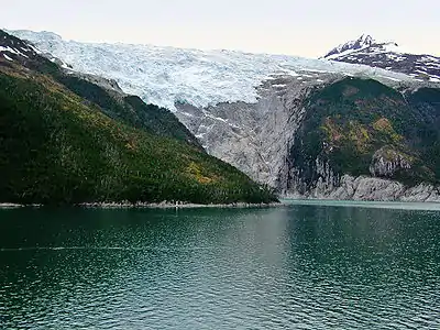 Romanche Glacier on the north shore of the channel