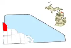 Location within Presque Isle County