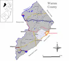 Map of Beattystown CDP in Warren County