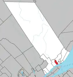 Location within La Côte-de-Beaupré RCM.