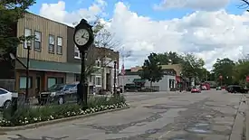 Looking east along Brown Street toward M-18