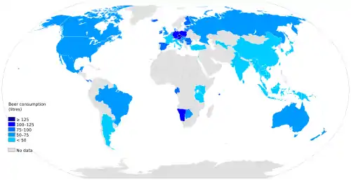 Image 52World beer consumption per capita (from History of beer)