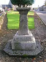 A sundial recording the donation of the Beith War Memorial plot by Lady Cochran-Patrick of Ladyland and Mosside