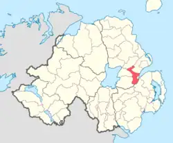 Location of Belfast Upper, County Antrim, Northern Ireland.