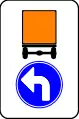 D4: Requirement for vehicles transporting dangerous goods to follow the direction indicated by the arrow – left