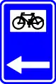 F34b2: Direction sign (for cyclists, horse riders and pedestrians)