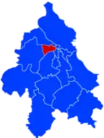 Location of New Belgrade within the city of Belgrade