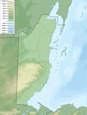 Map showing the location of Crooked Tree Wildlife Sanctuary