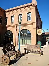 Benches in front of building