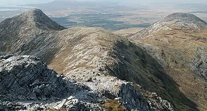 Benlettery (left) and Benglenisky (right) from summit of Bengower