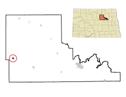 Location of Esmond, North Dakota