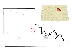 Location of Minnewaukan, North Dakota