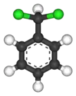 Ball-and-stick model of benzal chloride