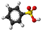 Ball-and-stick model of the benzenesulfonic acid molecule