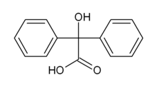 Skeletal formula of benzilic acid