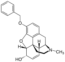 Chemical structure of Benzylmorphine.