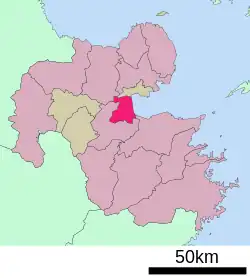 Location of Beppu in Ōita Prefecture