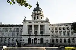 The Bergen County Court House in Hackensack, New Jersey features the American Renaissance architectural style.