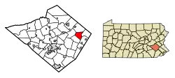 The location of District Township in Berks County, Pennsylvania