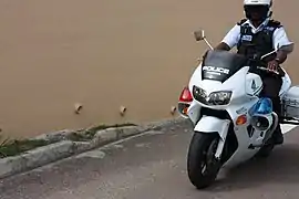 A police sergeant of the cycle squad in July, 2011