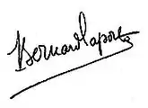 Signature of Bernard Laporte, appearing in L'Illustration, 2 August 1913.