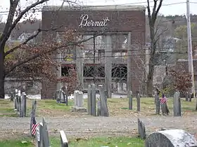 Bernat Mill, post 2007 fire, November 11, 2009, at Uxbridge, Massachusetts