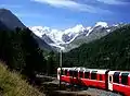 Piz Bernina and the Bernina Express