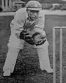 Bert Oldfield wicketkeeping