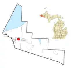 Location within Gogebic County